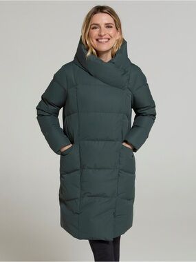 Mountain Warehouse Long Down Puffer Coat in Forest Green